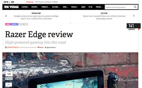 The Verge Article Page
