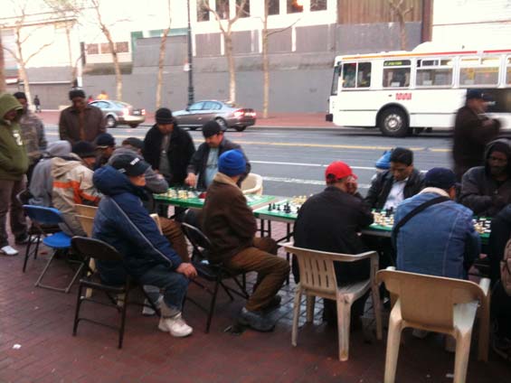 San Francisco Streets Seniors Playing Chess